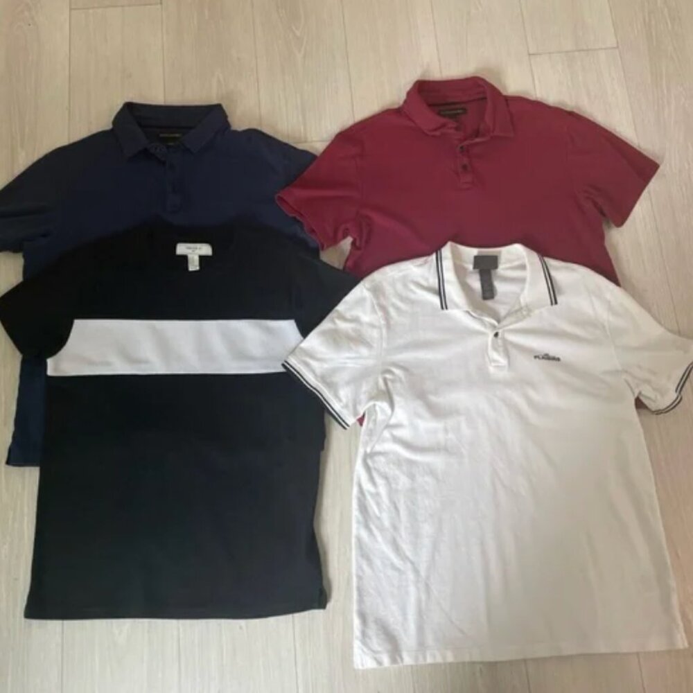Men’s T-Shirt Bundle (Set of 4) – Polo & Casual Styles